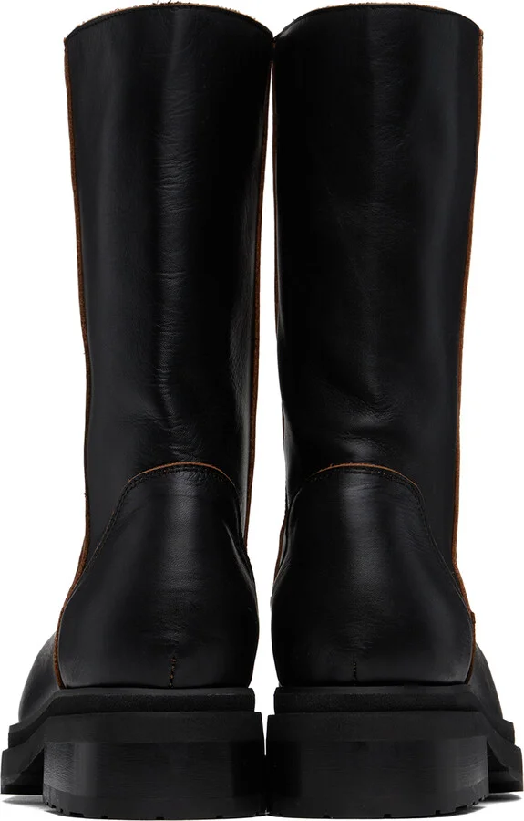 Eckhaus Latta Black Stacked Boots - Image 2