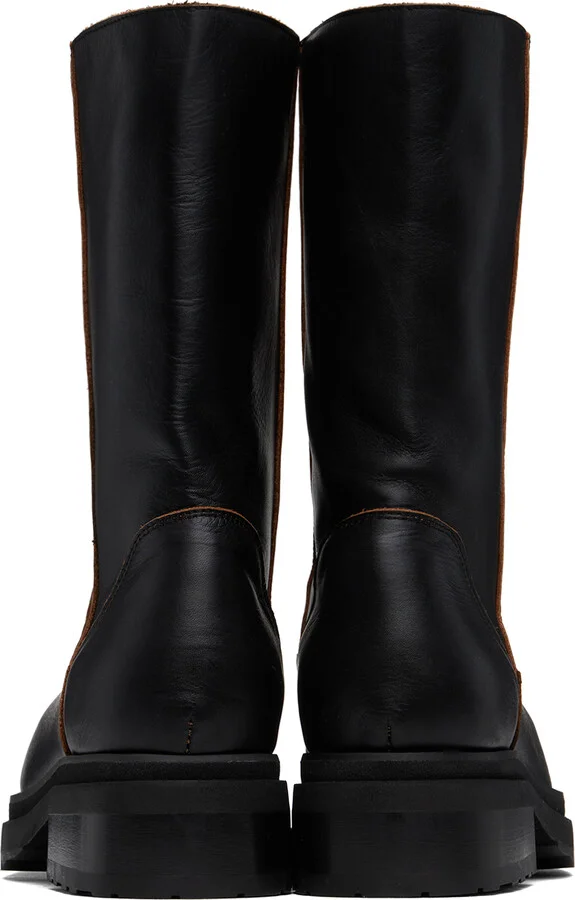 Eckhaus Latta Black Stacked Boots - Image 2