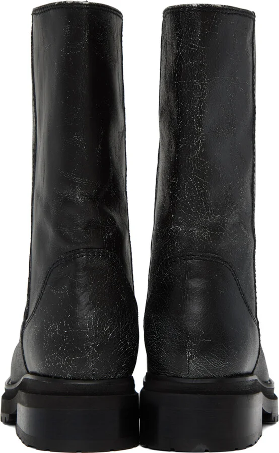 Eckhaus Latta Black Stacked Boots - Image 2
