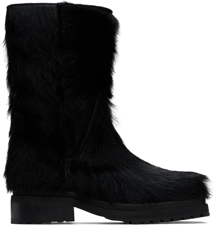 Eckhaus Latta Black Stacked Boots