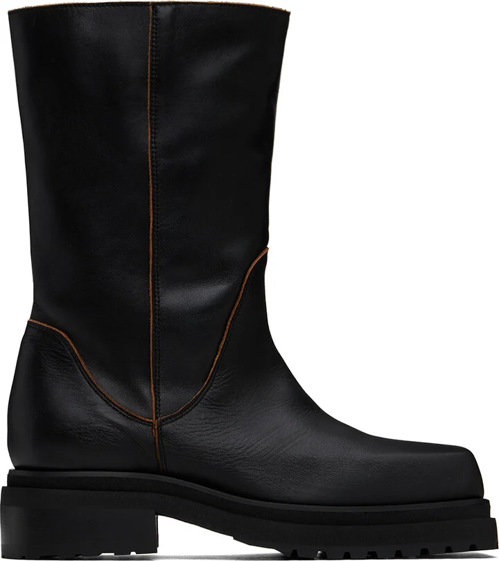 Eckhaus Latta Black Stacked Boots