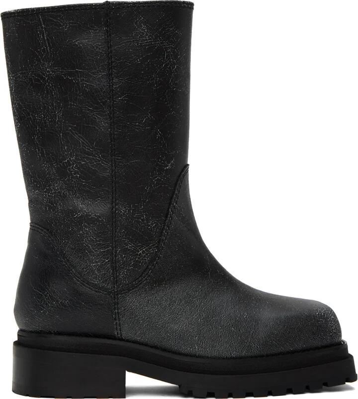 Eckhaus Latta Black Stacked Boots