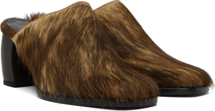 Eckhaus Latta Brown Bowed Mules - Image 4