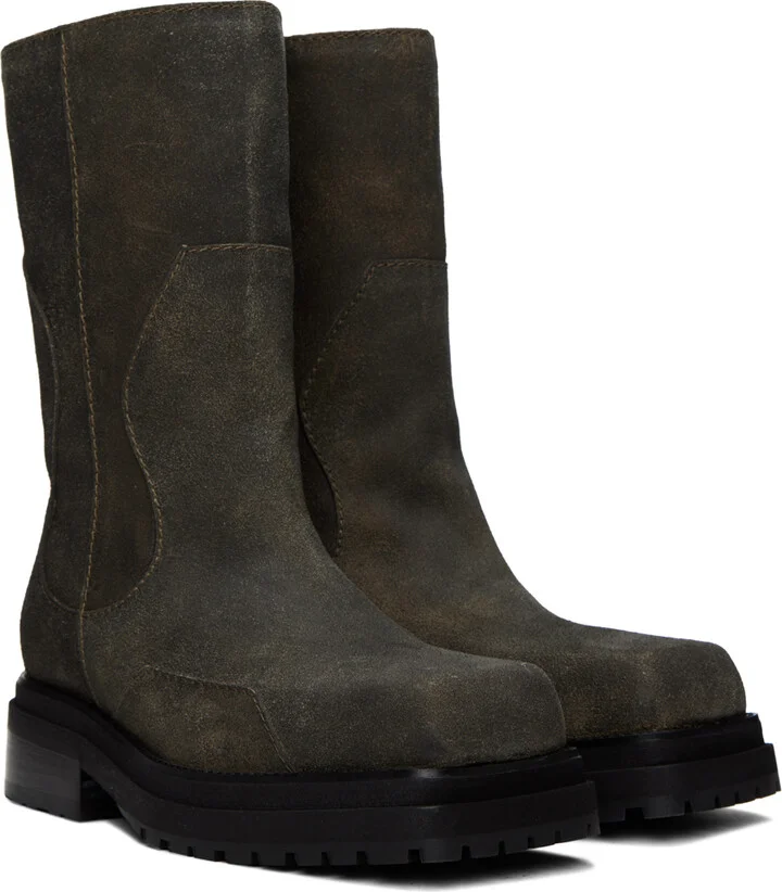 Eckhaus Latta Brown Stacked Boots - Image 4