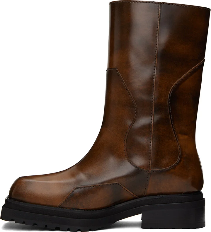 Eckhaus Latta Brown Stacked Boots - Image 3