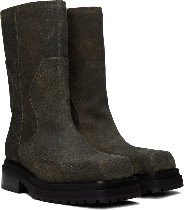 Eckhaus Latta Brown Stacked Boots - Image 4