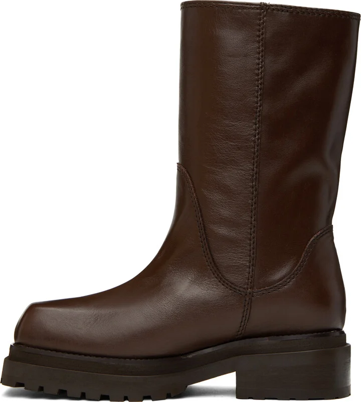 Eckhaus Latta Brown Stacked Boots - Image 3