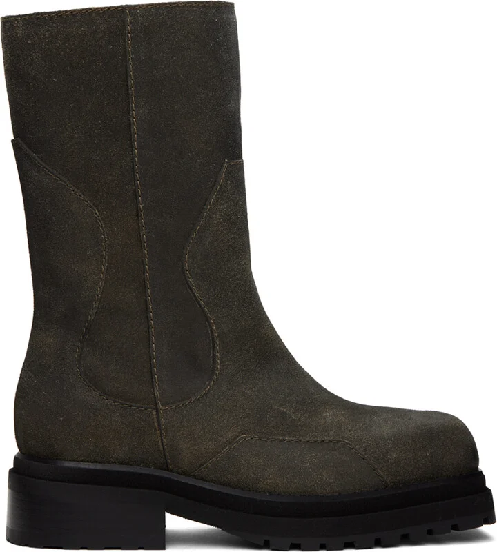 Eckhaus Latta Brown Stacked Boots