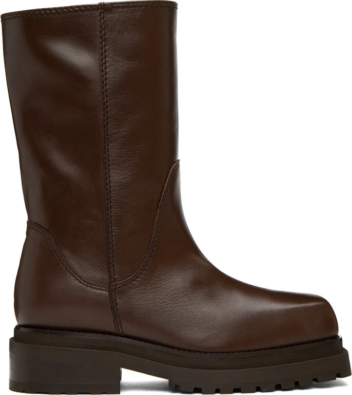 Eckhaus Latta Brown Stacked Boots