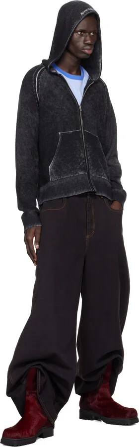 Eckhaus Latta Burgundy Stacked Boots - Image 5