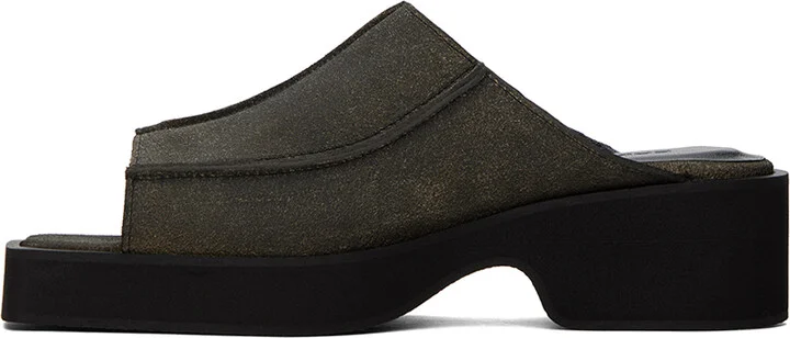 Eckhaus Latta Gray Frame Sandals - Image 3