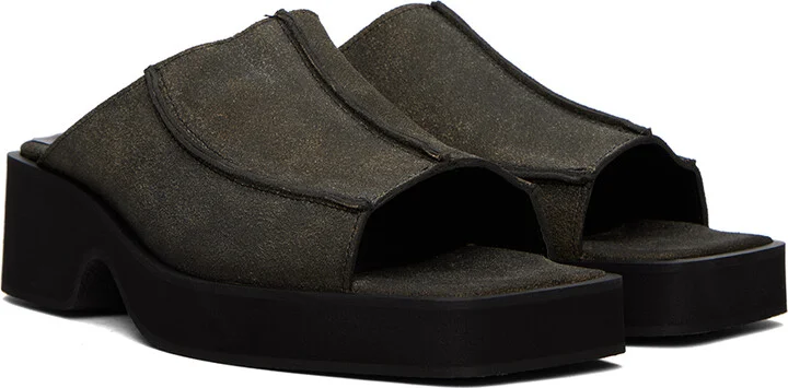 Eckhaus Latta Gray Frame Sandals - Image 4