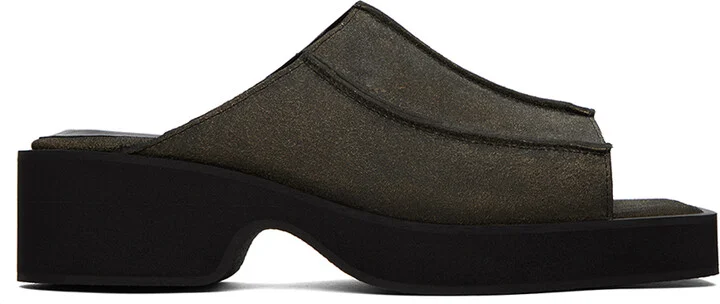 Eckhaus Latta Gray Frame Sandals