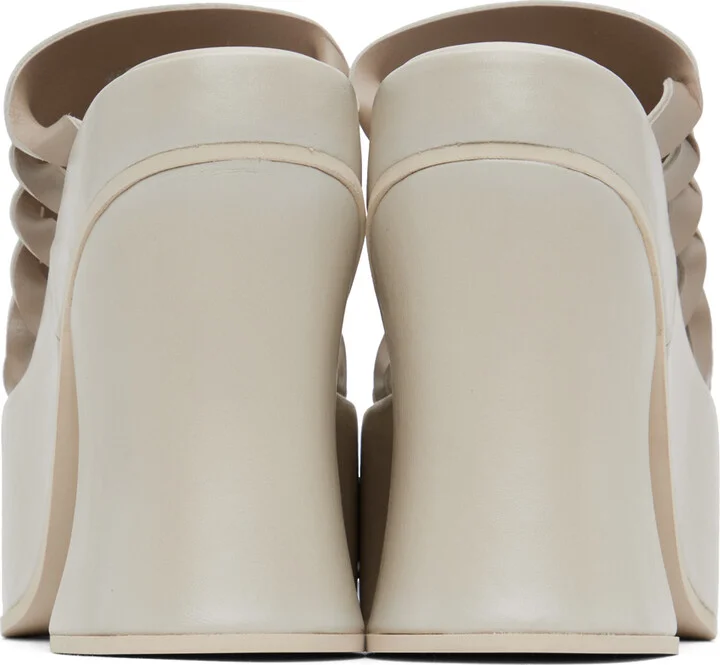 Eckhaus Latta Off-White Twist Strap Platform Mules - Image 2