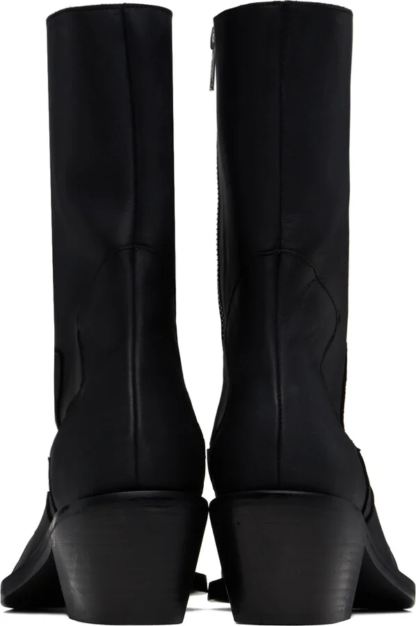 Eckhaus Latta SSENSE Exclusive Black Cowboy Boots - Image 2