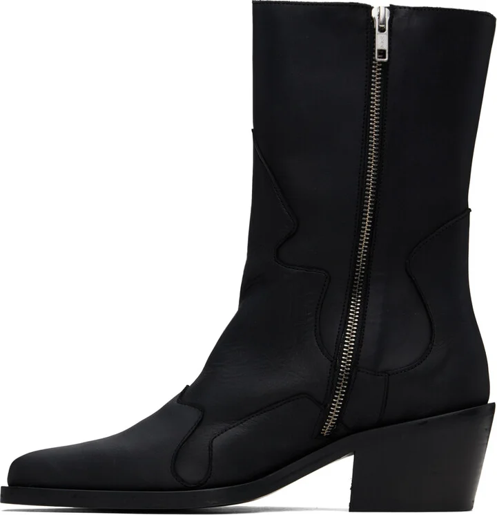Eckhaus Latta SSENSE Exclusive Black Cowboy Boots - Image 3
