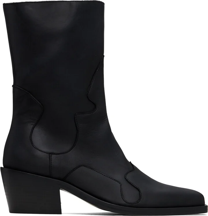 Eckhaus Latta SSENSE Exclusive Black Cowboy Boots