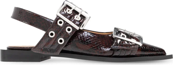Eco Leather Shoes, , - Burgundy
