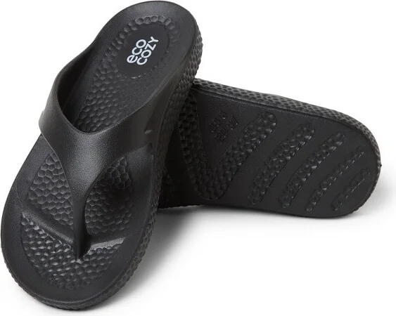 EcoCozy by Dearfoams Women's Sustainable Comfort Thong Sandal - Silver Metallic Size - Image 3