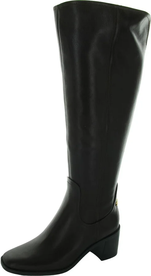 Edda Womens Leather Wide Calf Knee-High Boots