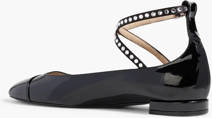 Eden crystal-embellished patent-leather ballet flats - Image 6