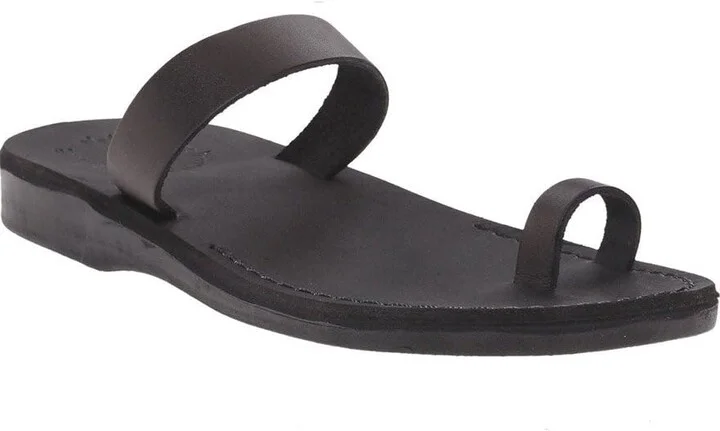 Eden - Leather Toe Ring Minimalist Sandal - Womens Sandals