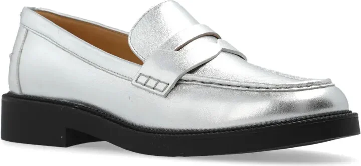Eden metallic-leather loafers - Image 4