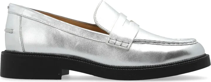 Eden metallic-leather loafers