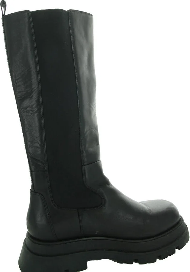 Eden Womens Lugged Sole Leather Knee-High Boots