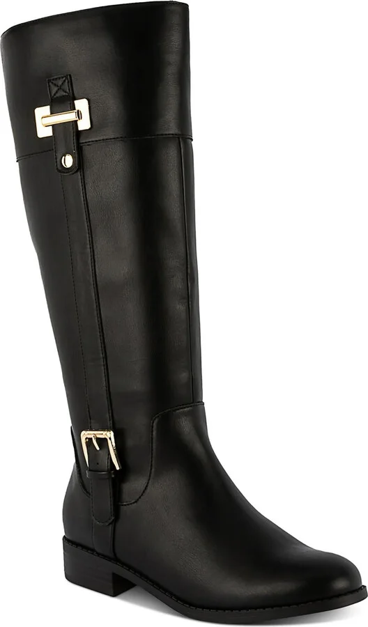 Edenn Womens Faux Leather Riding Knee-High Boots