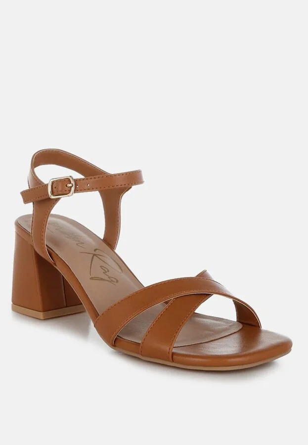 Edessa Square Toe Block Heel Sandals - Image 2