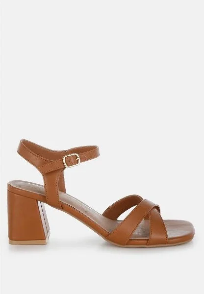 Edessa Square Toe Block Heel Sandals Women