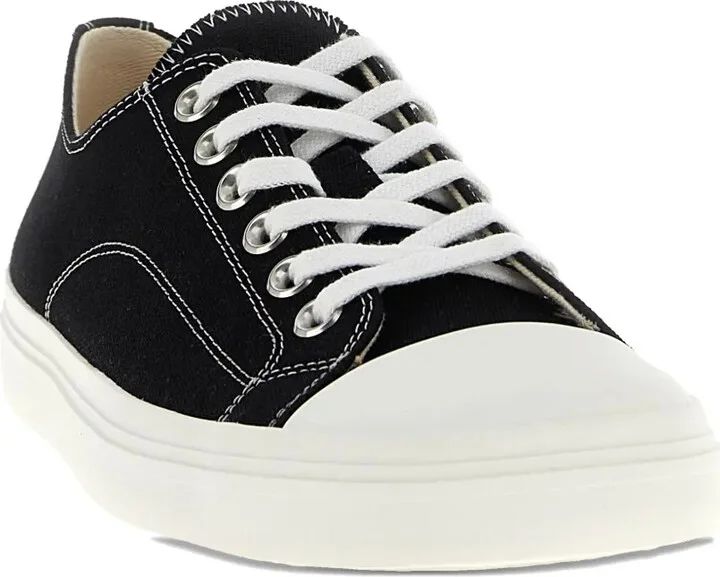 Edge contrast-stitch canvas trainers - Image 2