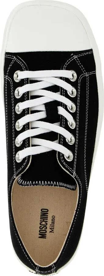 Edge contrast-stitch canvas trainers - Image 3