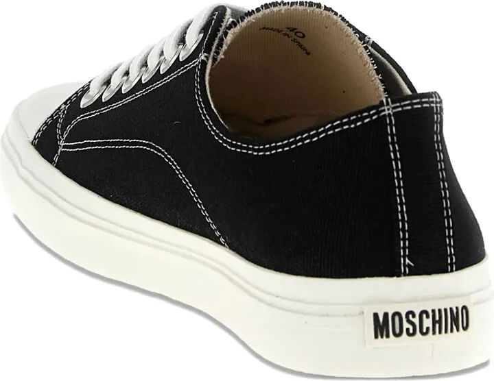 Edge contrast-stitch canvas trainers - Image 4