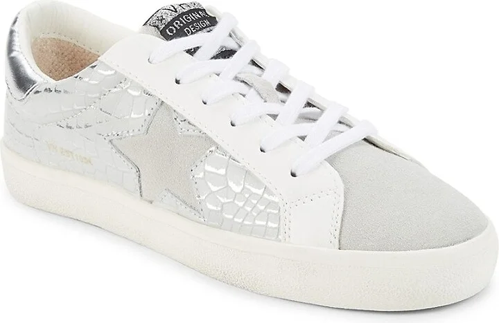 Edge Croc Embossed Leather Sneakers - Image 2