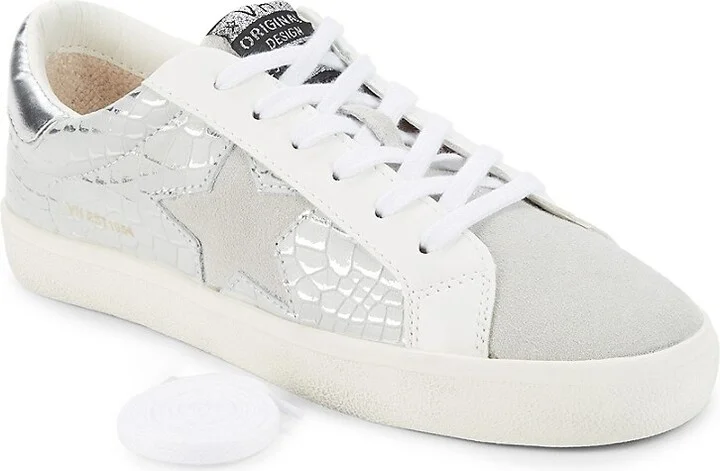 Edge Croc Embossed Leather Sneakers - Image 5