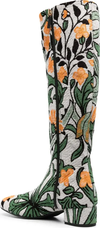 Edie 40mm floral-jacquard boots - Image 3