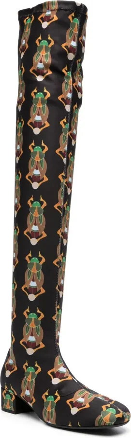 Edie 40mm scarab-jacquard boots - Image 2