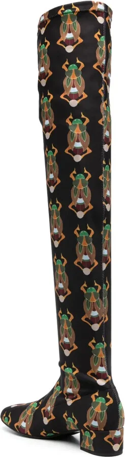 Edie 40mm scarab-jacquard boots - Image 3