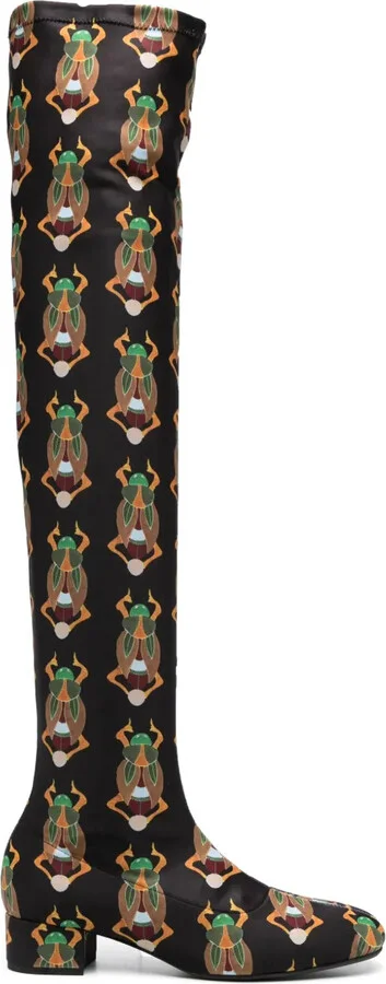 Edie 40mm scarab-jacquard boots