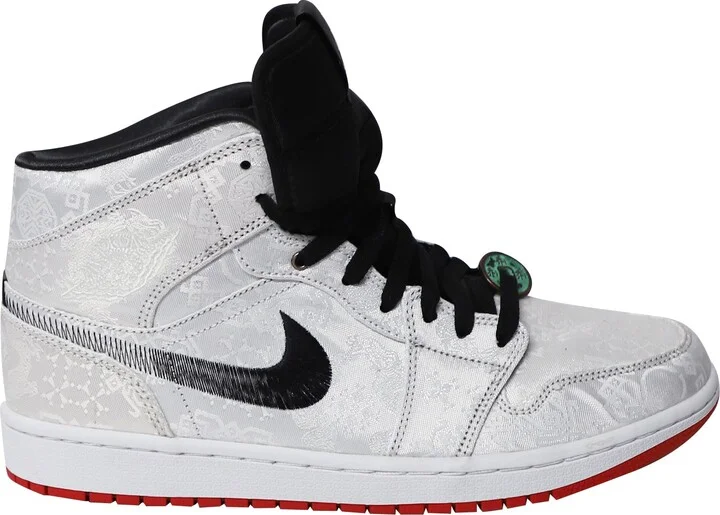 Edison Chen x Air Jordan 1 Mid "Fearless" CLOT in White Canvas