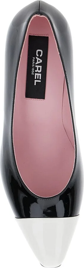 'edith' Black Pumps With Contrasting Toe In Leather Woman - Image 4