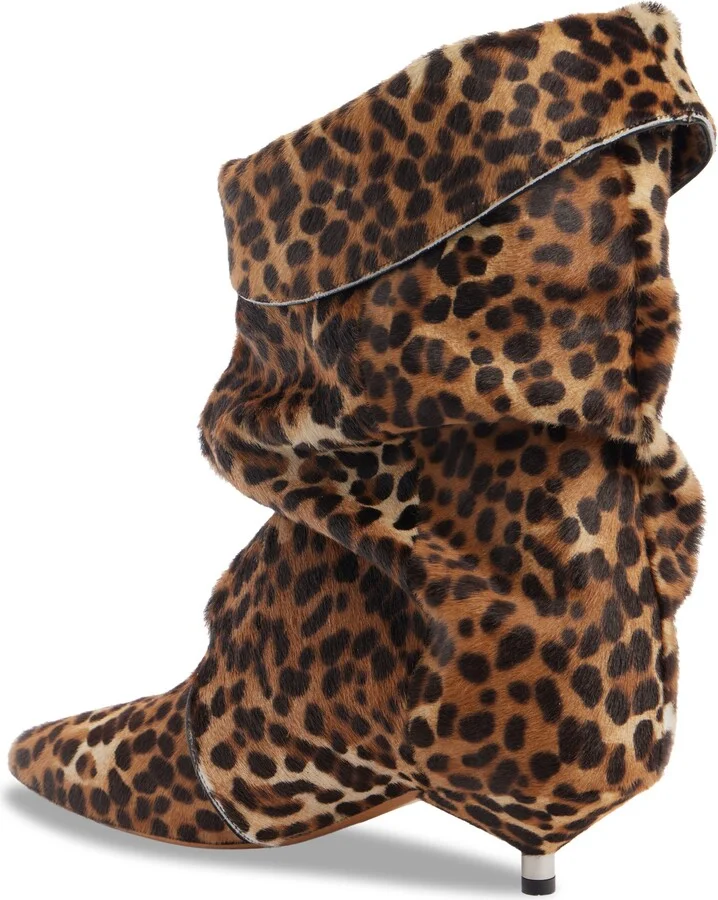 Edrik Leopard Print Kitten Heel Calf Hair Bootie - Image 2