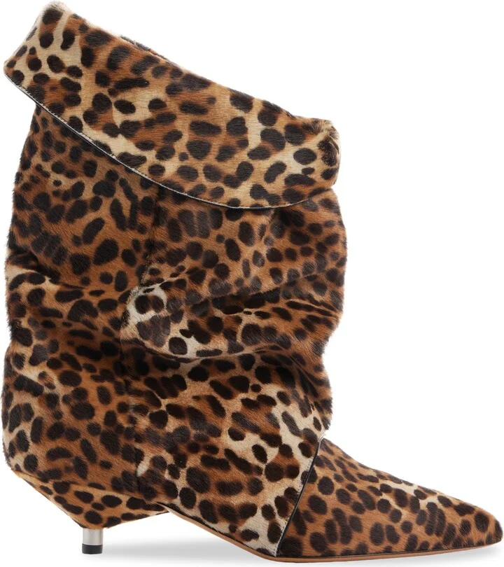 Edrik Leopard Print Kitten Heel Calf Hair Bootie - Image 3