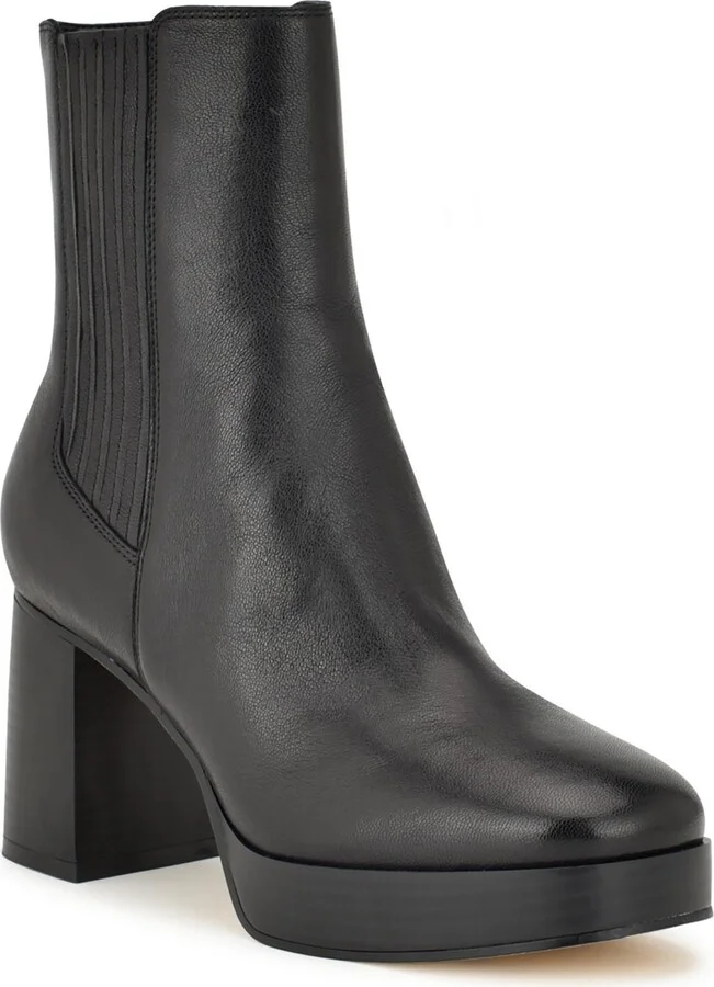 Eds Womens Leather Square Toe Ankle Boots