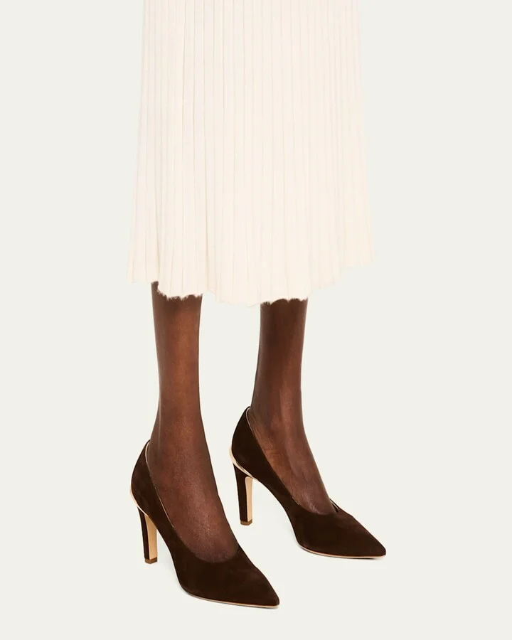Edwina Kid Suede Pumps - Image 2