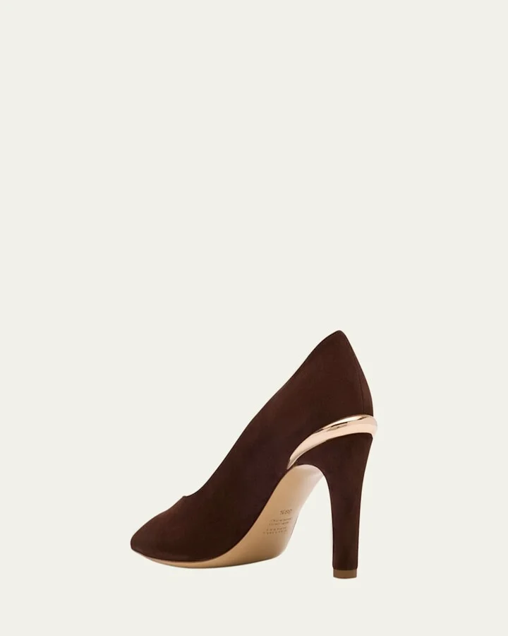 Edwina Kid Suede Pumps - Image 5