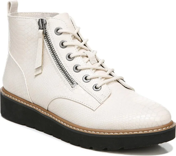 Eeva Womens Faux Leather Double Zipper Booties