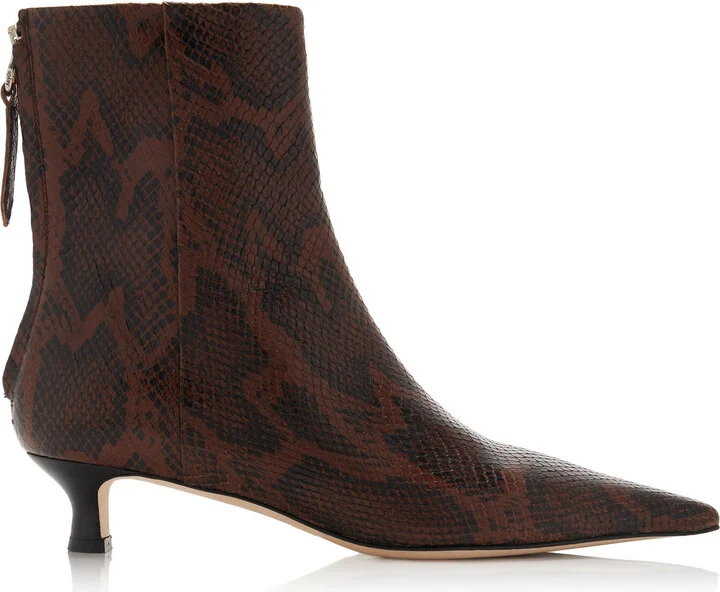 Effect Leather Ankle Boots